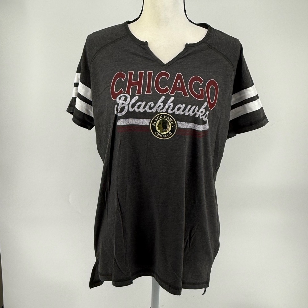 NHL Chicago Blackhawks Women's Dark Gray Tee
